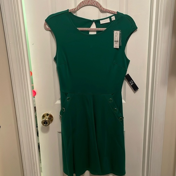 New York & Company Dresses & Skirts - NWT New York & Company Green Button Sleeveless Dress